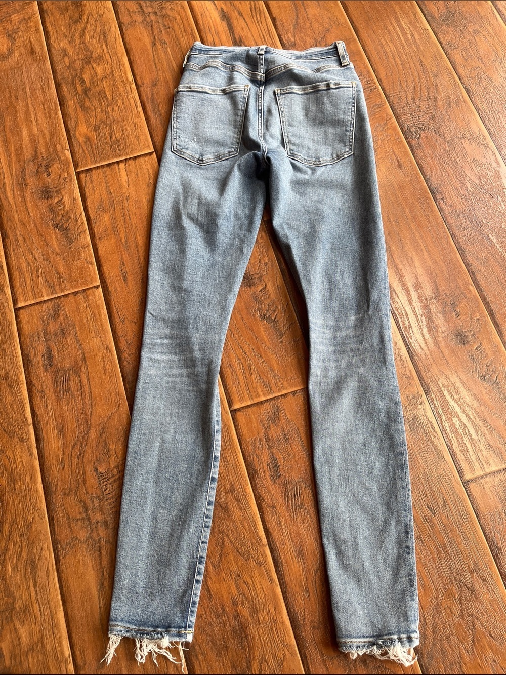 Agolde Light Blue Distressed Skinny Jeans - Size 25 - Picture 6 of 8